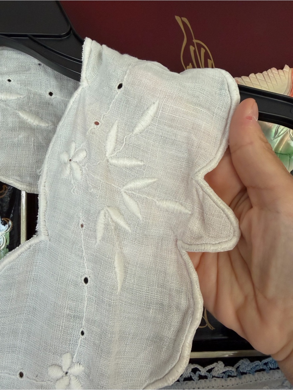 Vintage linen + cotton hand embroidered top - Picture 5 of 14